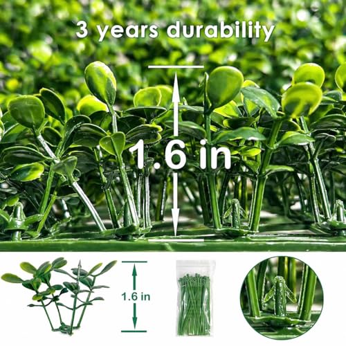 Bybeton Artificial Grass Wall Panel,10"x 10"(12Pcs) Boxwood Faux Green Wall Panels for Interior Wall, Backdrop Wall,Garden Wall and Indoor Outdoor Plant Wall Decor - size: 10*10IN 12Pcs