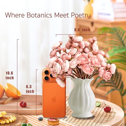 Silk Ranunculus Artificial Flowers Bulk 18PCS - Dusty Rose Fake Flowers for DIY Bouquets, Wedding Centerpieces, Table Decor, Bridal Party Arrangements,Mother's Day - color: Dusty Pink