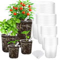 36 Packs 6.5/5/4/3.5 Inch Reinforced Clear Nursery Pots with Drainage Hole, Variety Pack High Transparency Plastic Seedling Plant Pot with 20 Labels - size: 3.5/4/5/6.5 in-36p