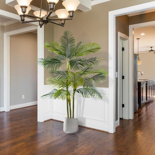 Warmplants Artificial Palm Tree, 7ft Fake Areca Palm Plant with Basket, Large Faux Phoenix Palm UV Resistant Plants for Indoor Outdoor Home Garden Patio Office Décor - color: Palm, size: 7ft