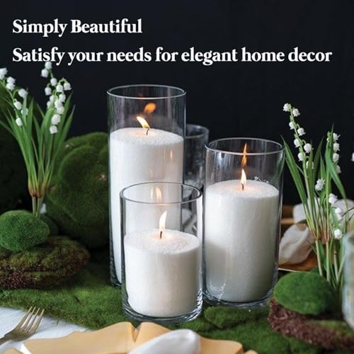 12 Pack Glass Cylinder Vases for Flower 6 Inch Tall Clear Centerpieces Bulk Vase Hurricane Floating Candle Holder for Table Home Decor Floral Shelf Party Dining Wedding Holiday Decoration - size: 6 Inch