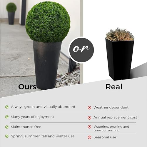 365 Curb Appeal 23" XL Topiary Balls (Better Than A Boxwood, 2 Topiary Balls (4 Halves)) - color: Better Than a Boxwood, size: 2 topiary balls (4 halves)