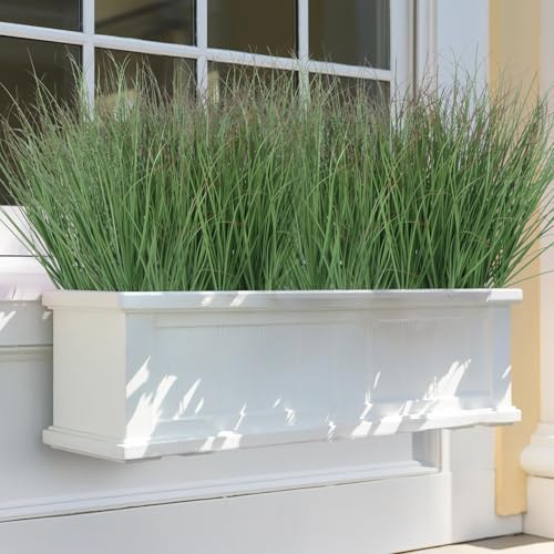 48Pcs Fake Grass Artificial Grass Plant 16in Fake Plants Outdoor Wheat Grass UV Resistant Faux Shrubs Greenery Stems Grass Plant for Outdoors Table Window Box Summer Porch Patio Garden Decor - color: Green-48pcs