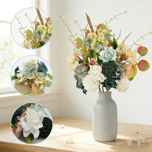 Bibelot Artificial Spring Floral Picks 6 Pcs, Spring Flower Stems 18 Inch with Dahlia, Orchid, Gardenia for Home Decor, Wedding, Seasonal Centerpieces - color: Stems