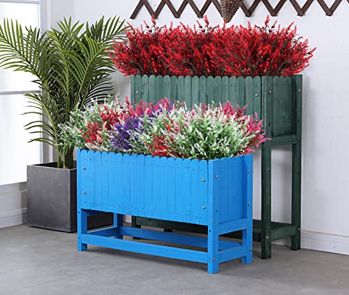 RECUTMS Spring Decoration, Artificial Greenery,36 Pcs Artificial Flowers Outdoors Fake Lavender Plants Indoor UV Resistant Plastic Faux Bouquets for Outdoor Home Garden Porch Decoration(Red) - color: Red, size: 36 Bundles