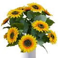 ATFL 12PCS Yellow Sunflowers Artificial Flowers, 24''Fake Silk Sunflower with Long Stem, Artificial Sunflowers for Fall Home Decor, Baby Shower, Wedding Decor and Cemetery Flowers Decor - size: 24"