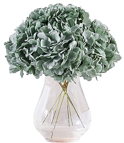 10Pcs Sage Green Artificial Hydrangea Flower Heads Hydrangea Silk Flowers Head for Wedding Centerpieces Bouquets DIY Floral Decor Home Decoration - color: 10pcs Sage Green, size: Large