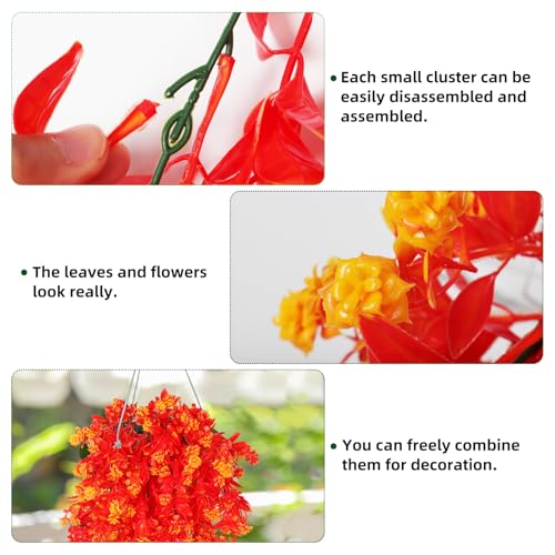 RECUTMS 2Pcs Artificial Fall Hanging Flowers for Outdoors Decoration Fake Fall Flowers Plants Artificial UV Resistant Plastic Greenery Vines Ivy for Outdoor Garden Porch Thanksgiving Decor（Gold） - color: Gold-rose