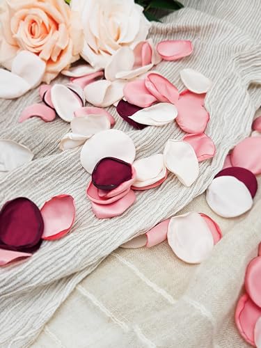 ZOOYOO 200Pcs Silk Rose Flower Petals For Valentine's Day,Wedding Flower GirlBasket,Aisle Scatter,Table Centerpieces,Romantic Night Decoration,3.5cm Each(Pink Series） - color: Pink