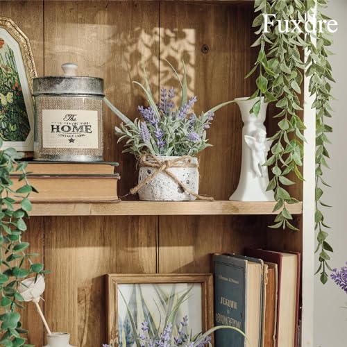 Small Fake Plants, 2 Pack Mini Artificial Plants Fake Lavender Plant in Pot, Lavender Decor and Dining Room Desk Shelf Bathroom Living Room (A-2pcs) - color: Purple