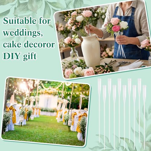 Tessco for you 90 Pcs Floral Water Tubes 12 Inch Floral Tubes Plastic Flower Supplies for Fresh Flowers with Rubber Cap for Flower Stem Arrangements Florist Supplies(Clear) - color: Clear, size: 12 Inch