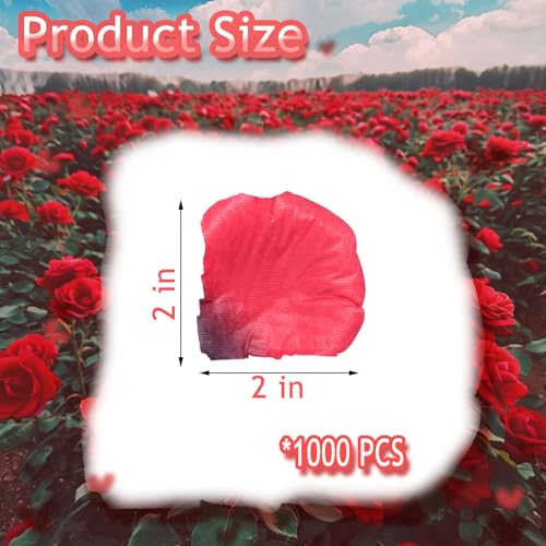 Grever 1000 Pieces Mother's Day Red and Black Artificial Silk Rose Petals Faux Flowers for Wedding Valentines Proposal Anniversary and Romantic Party Decoration (Red and Black) - color: Red and Black
