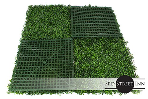3rd Street Inn Artificial Greenery Wall Panels for Privacy - 20x20 4-Pack - color: Boxwood
