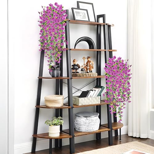 Fake Artificial Flowers for Outdoors Decoration, 2 PCS Faux UV Resistant Artificial Outdoor Flowers, Fake Hanging Plants Look Real Daisy No Fade Spring Decor for Porch Home Patio Balcony and Yard - color: Purple