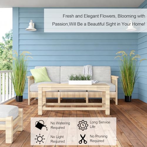 2-Pack 4ft/47in Artificial Horsetail Grass, Potted Faux Floor Plant for Modern Home Decor, Tall Grass Greenery for Indoor Outdoor House Garden Lobby Office Wedding - color: 2pac Green3