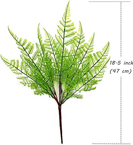 PASYOU Artificial Ferns Plants, Fake Fern Bushes Plastic Leaves Shrubs Décor for Indoor Outdoor Garden Party Verandah Wedding DIY Decoration Planter Filler Greenery 4 Pcs - color: Green Fern Shrubs / 4 Pack