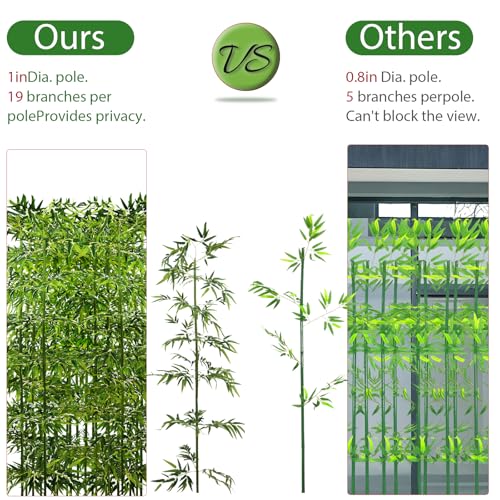 5ft 20 Pack Fake Bamboo, Artificial Bamboo Plants Outdoor, Tall Faux Bamboos Tree for Privacy Covers on Deck and Patio, Decoration for Garden, Yard, Office - size: 5ft