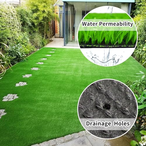 LVBAO Synthetic Artificial Grass Turf with Drainage Holes Professional Pee Pad 4FTX13FT (52 Square FT) Fake Grass Rug Carpet for Dogs Potty Training Garden Landscape Pets Patio Playground - size: 4FTX13FT