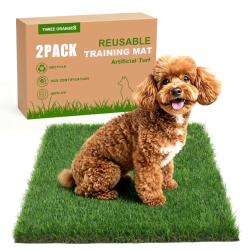 Grass Pee Pads for Dogs, 2-Pack 18 x 23 Inch Artificial Grass Replacement Mats, Reusable Fast-Drain Dog Potty Turf for 20 x 25 Inch Trays, Indoor Puppy Potty Training - size: 2PCS | 18*23
