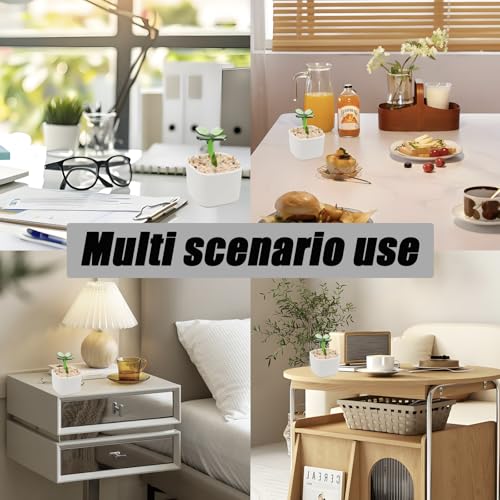 Green Glass Four-Leaf Clover Planter 3.5 Inch Potted Faux Clover for Desk Decor Home Aesthetics - color: Four-leaf Clover