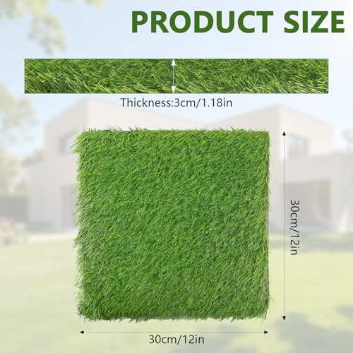 12Pack Chicken Nesting Pads, 12'x12' Nesting Box Pads Artificial Grass Washable Chicken Coop Bedding Laying Rug Fake Turf Mats Grass Carpet Garden Lawn for Hen & Small Pets (12PCS)