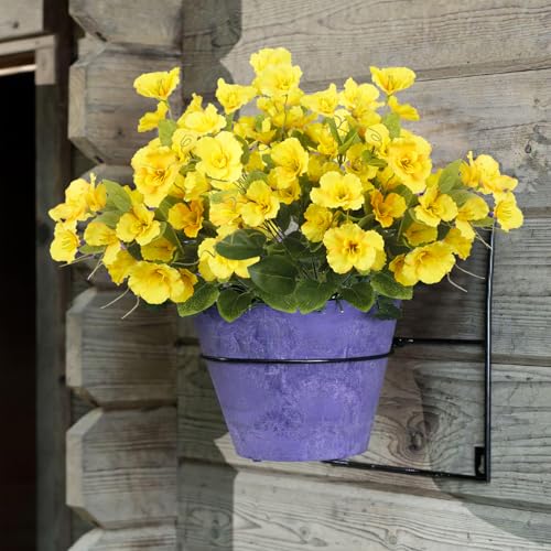 3 Pcs Artificial Flowers for Outdoors Hibiscus Spring Summer Decor Yellow Artificial Tropical Flowers Realistic UV Resistant Silk Hibiscus Flowers for Outside Planter Front Door Porch Patio - color: Yellow