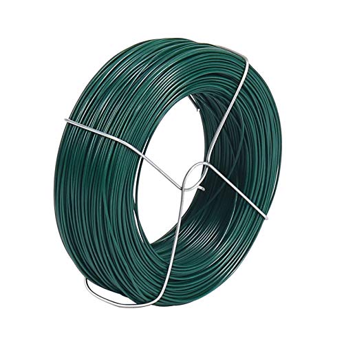 328 Feet Plant Twist Tie Plastic Coated Soft Garden Metal Wire 1mm Thin for Gardening, Home, Office (Green) - color: Green