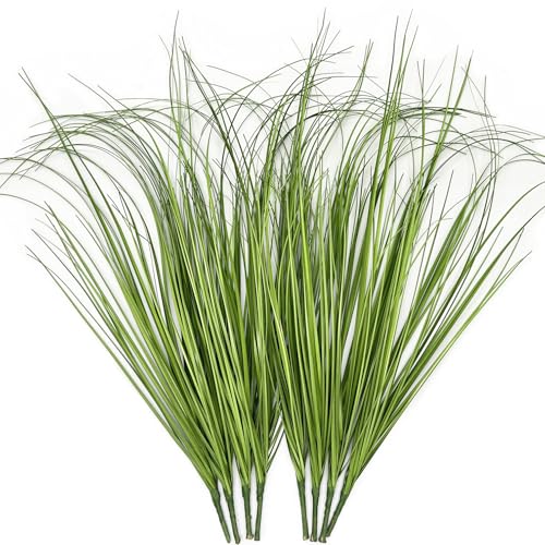 CATTREE Artificial Plants Fake Wheat Grass Shrubs, Faux Greenery Plastic Bushes Tall Stems for Outdoor Indoor Wedding Christmas Decoration Office Yard Table Arrangements Planter Filler Decor 8 Pack - color: Wheat Grass - Green - 8 Pack