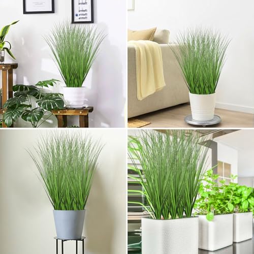 FOIMAS 12pcs Artificial Grass Plants,19.68" Faux Shrubs Wheat Grass Greenery Stems Fake Plants for Indoor Outdoor Home Decoration - size: 19.68