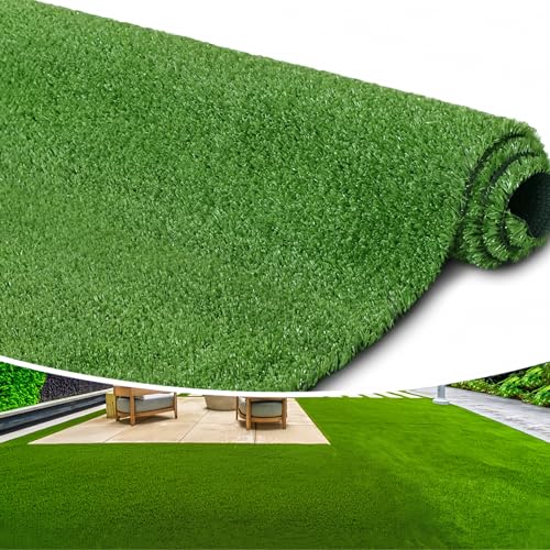 Artificial Grass Turf Rug, 0.4inch Indoor Outdoor Fake Grass Mat for Dogs, Pets, Synthetic Lawn for Patio, Playground, Easy Install and Clean with Good Drainage - color: 4FT, size: 4FTx6FT