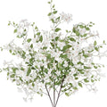3 Pcs Artificial White Flowers Long Stems Bulk for Tall Vase Artificial Greenery Stems 37 Inch Faux Floral Branches with Locust Silk flowers and Leaves Fake Plants for Home Decor Indoor Wedding