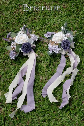 Set of 6 Purple Bridesmaid Bouquet, Lavender Wedding Bouquet,Small Wedding Bouquet,for Marriage Proposal Party and Wedding Ceremony,Anniversary,Artificial Flowers - color: Purple