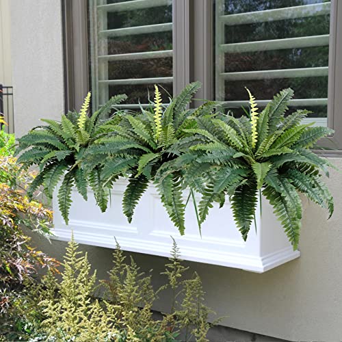 Dremisland Artificial Ferns for Outdoors,Set of 2 Bouquets 30" Diam Large Fake Hanging Ferns Artificial Boston Fern Fake Fern Plant Artificial Bush for Home Garden Porch Farmhouse Decoraction(2 PCS) - color: 2 Pcs