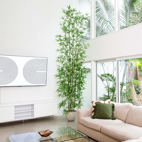 Nearly Natural 12ft. Artificial Green Bamboo Tree - size: 12ft