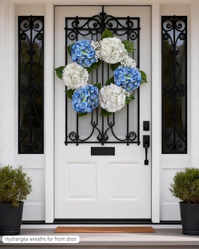21in Hydrangea Artificial Flowers 3Pcs: Real Touch Latex Lifelike Large Hydrangea Flowers for Wedding Centerpieces, Bouquets & Home Party Decor (White) - color: White, size: 3Pcs