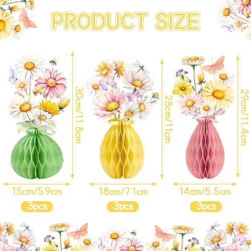 Hopecore 9 PCS Daisy Flowers Centerpieces Daisy Flowers Birthday Party Decorations Honeycomb Table Centerpieces Supplies for Home Wedding Baby Shower Decor - color: Daisyflower