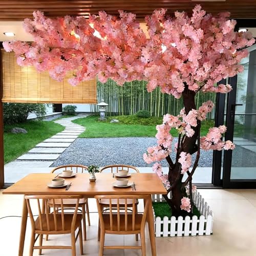 Artificial Cherry Blossomtree Handmade with Cherry Blossom Branches for Indoor Landscaping Wedding Decorations Outdoor Hotel Decoration (001, H11.4ft*9.8ft) - color: 001, size: H11.4ft*9.8ft
