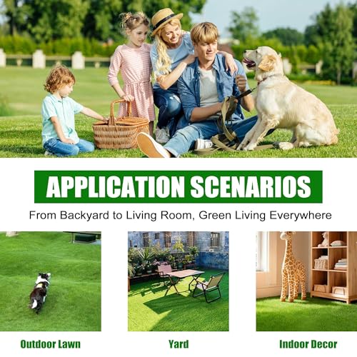 Artificial Grass Turf 4x10 FT Dog Pee Pad, Large Synthetic Turf Mat with Drainage Holes for Potty Training, Reusable Fake Grass Rug Outdoor Patio Balcony, Green - size: 4x10FT