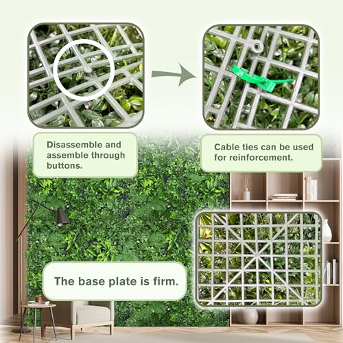 Artificial Green Boxwood Grass Wall Roll: 48"x128"(43 SQFT) UV Protected Ivy Privacy Hedge Fence Screen for Chain Link Fences Panel Indoor,Outdoor Patio Balcony & Garden - color: 3d Style 3, size: 48"x128"