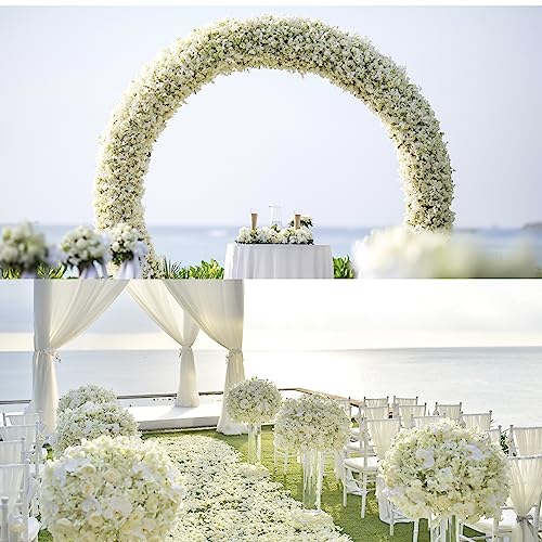 Sggvecsy Cherry Blossom Garland Artificial Cherry Flower Vines 6 Pack Hanging Silk Flowers Garland for Home Wedding Garden Party Arch Office Decor (White) - color: White, size: 6pcs