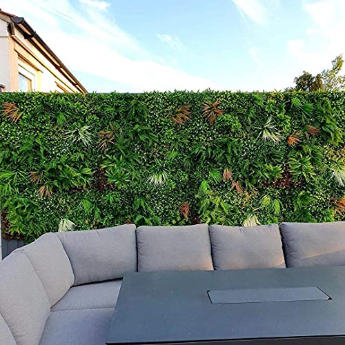 ULAND Artificial Plant Wall Panels, 1pc 40"x40" Greenery Grass Wall Backdrop Decoration, Faux Ivy Leaves Outdoor Privacy Fence Covering - color: B052