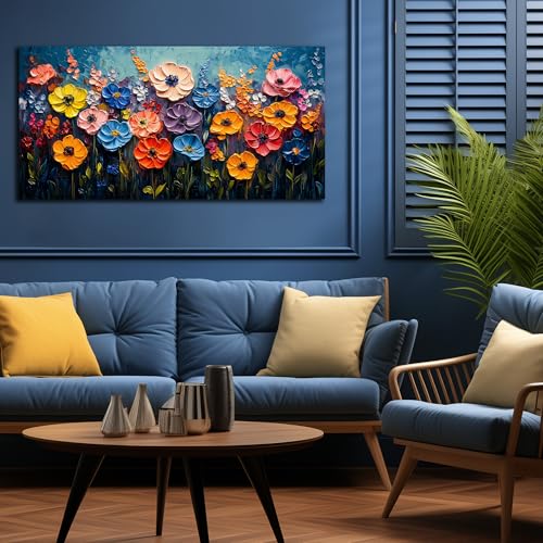 Flower Canvas Wall Art for Bedroom Women Colorful Prints Wall Decor for Living Room Floral Wall Decoration Ready to Hang 20 x 40 Inch - color: Colorful, size: 40"L x 20"W