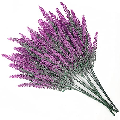 CATTREE Artificial Lavender - Fuchsia 4 Pack, Fake Flowers Plastic Plants Shrubs Bushes for Indoor Outdoor Home Wedding Bridal Party Garden DIY Centerpieces Arrangements Simulation Craft Decoration - color: Lavender-fuchsia-4pcs