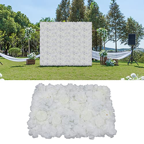 6 Pcs Flower Wall Panel Floral Backdrop,24 * 16in Artificial Flower Wall Panels Ivory White Flower Wall Decor Silk Fabric for Wedding Party Room Home Decor& Wall Decoration - color: Ivory White