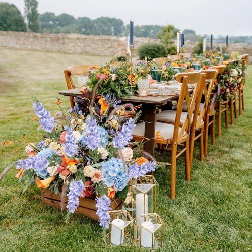 IPOPU 6PCS Light Blue Delphinium Flowers 28.74'' Artificial Snapdragon Fake Larkspur Flowers Bulk for Wedding Garden Home Floral Arrangement Centerpiece (Light Blue) - color: Light Blue