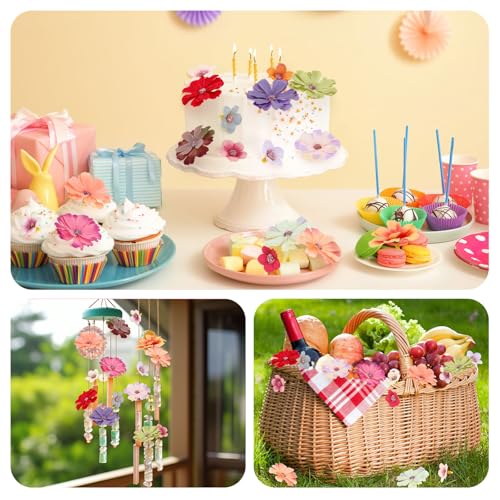 150pcs Faux Flower Heads,Mini Fake Heads Flowers,Small Silk Daisy Flowers Artificial for DIY Wedding Birthday Party Wreath Decoration