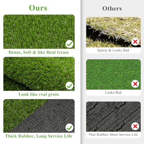 HEBE Artificial Grass Turf Rug 2'x8', Fake Grass Mat with Drainage Holes | Washable Reusable Turf Carpet Runner Dog Pee Grass Pads for Dogs Potty, Lawn, Balcony, Indoor Outdoor - size: 2' x 8'
