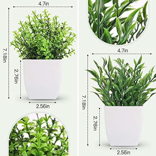 Der Rose 2 Pack Fake Plants Mini Artificial Greenery Potted Plants for Home Decor Indoor Office Table Room Farmhouse - color: Green