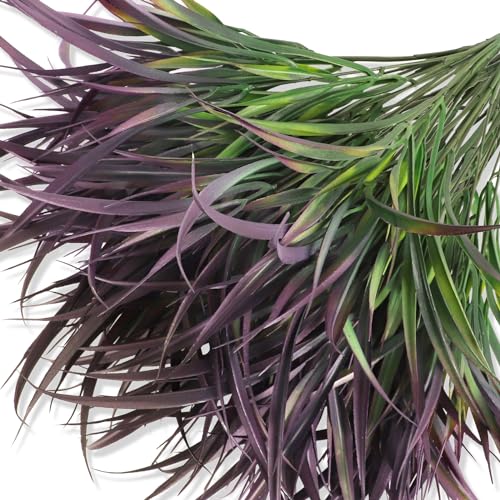Ouddy Decor 16 Bundles Artificial Plants Outdoor Fake Grass Greenery Stems UV Resistant Faux Plastic Plants Shrubs for Spring Summer Garden Pathway Window Box Farmhouse Front Porch Home Decor, Purple - color: Purple