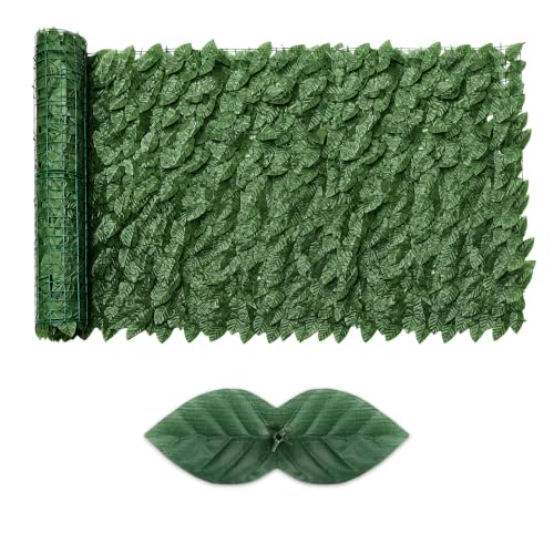 Artificial Ivy Privacy Fence Screen,39.4" X 99" UV-Anti Fake Leaves Plant Vine,Privacy Hedges Wall for Indoor Outdoor Garden Backyard Decor,Color Green Pineapple Leaves - color: Green Vines, size: 39.4"x99"